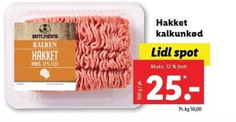Lidl Butcher's hakket kalkunkød tilbud