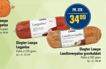 Otto Duborg Slagter lampe løgpølse eller landleverpølse grovhakket tilbud