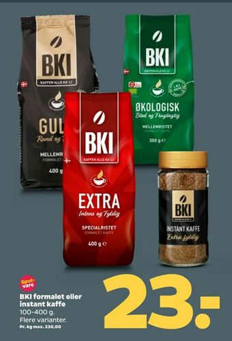 Netto BKI formalet eller instant kaffe tilbud