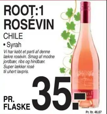 ABC Lavpris ROOT:1 ROSÉVIN CHILE • Syrah tilbud