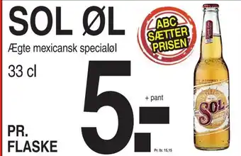 ABC Lavpris SOL ØL Ægte mexicansk specialøl 33 cl tilbud