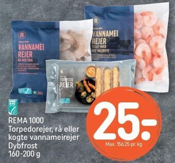 REMA 1000 REMA 1000 Torpedorejer, rå eller kogte vannameirejer Dybfrost 160-200 g tilbud