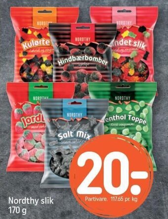 REMA 1000 Nordthy slik 170 g tilbud