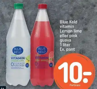 REMA 1000 Blue Keld vitamin Lemon lime eller pink guava 1 liter tilbud