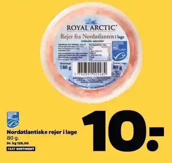 Netto Nordatlantiske rejer i lage 80 g. tilbud