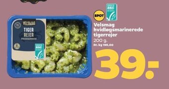 Netto Velsmag hvidløgsmarinerede tigerrejer 200 g tilbud