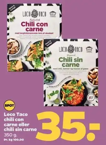 Netto LOCO TACO Chili con carne eller chili sin carne 350g tilbud