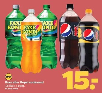 Netto Faxe eller Pepsi sodavand 1,5 liter. + pant. tilbud