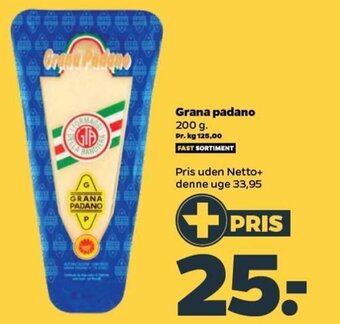 Netto Grana padano 200 g. tilbud