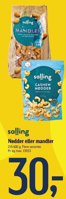 Føtex Nødder eller mandler tilbud