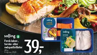Føtex salling Fersk lakse-, torske- eller rødspættefileter tilbud