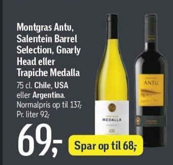 Føtex Montgras Antu, Salentein Barrel Selection, Gnarly tilbud