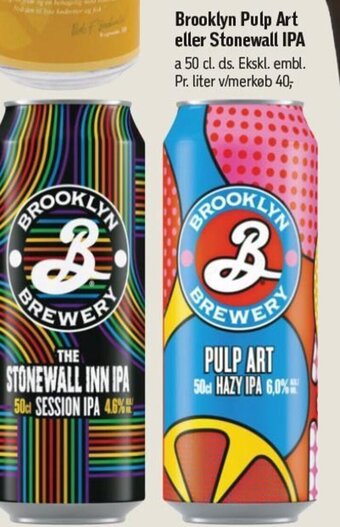Føtex Brooklyn Pulp Art eller Stonewall IPA tilbud