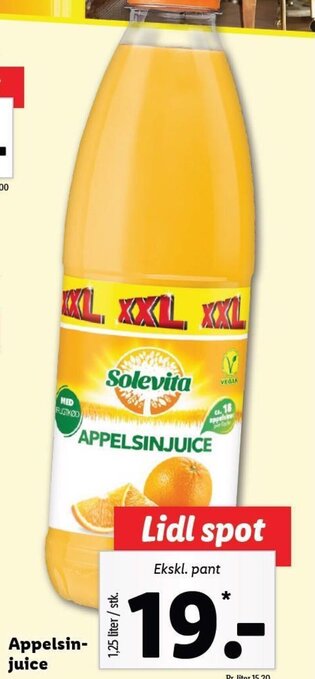 Lidl APPELSINJUICE tilbud