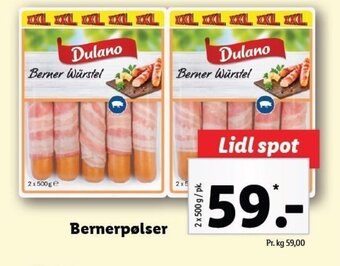Lidl Bernerpølser tilbud