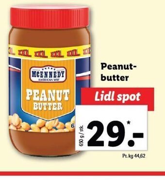 Lidl MCENNEDY PEANUT BUTTER tilbud