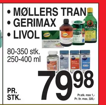 ABC Lavpris Møllers tran • gerimax • livol tilbud