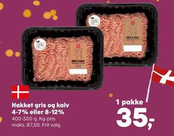 Kvickly Hakket gris og kalv 4-7% eller 8-12% tilbud