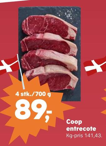 Kvickly Coop entrecote tilbud