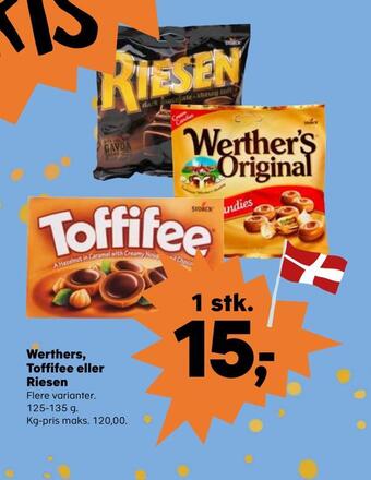Kvickly Werthers, toffifee eller riesen tilbud