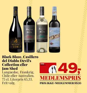 Dagli'Brugsen Black blaze, casillero del diablo devil's collection eller jam shed tilbud