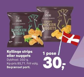 Kvickly Kyllinge strips eller nuggets tilbud