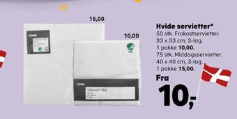 Kvickly Hvide servietter tilbud