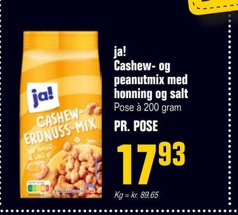 Poetzsch Padborg Ja! cashew- og peanutmix med honning og salt tilbud