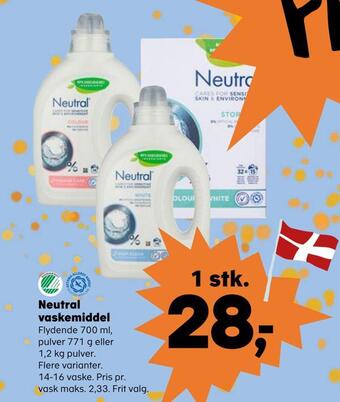 SuperBrugsen Neutral vaskemiddel tilbud