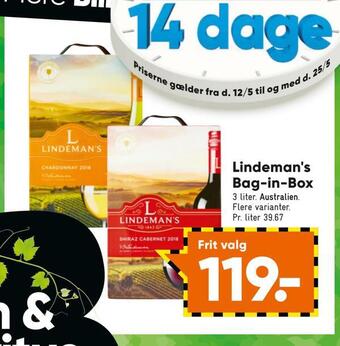 Bilka Lindeman's bag-in-box tilbud