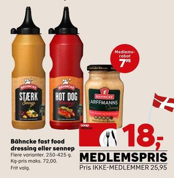 SuperBrugsen Bähncke fast food dressing eller sennep tilbud