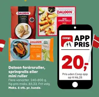 SuperBrugsen Daloon forårsruller, springrolls eller mini ruller tilbud