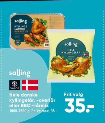 Bilka Hele danske kyllingelår, -overlår eller bbq -lårmix tilbud