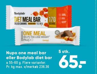 Bilka Nupo one meal bar eller bodylab diet bar tilbud