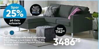 Bilka Vendbar sofa med chaiselong tilbud