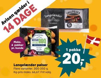 SuperBrugsen Langelænder pølser tilbud