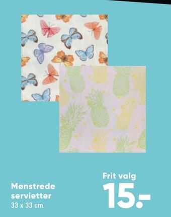 Bilka Mønstrede servietter tilbud