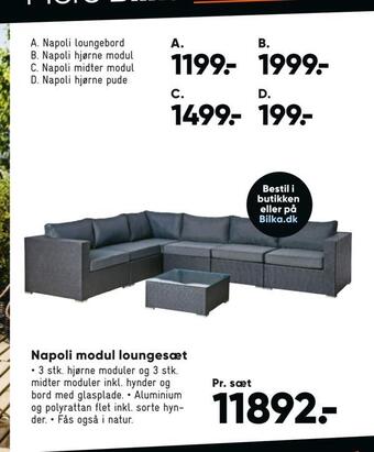 Bilka Napoli loungebord tilbud
