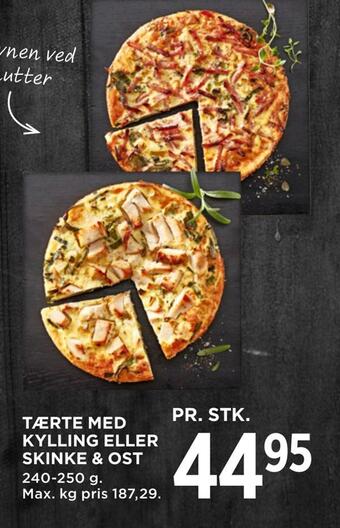 MENY Tærte med kylling eller skinke & ost tilbud