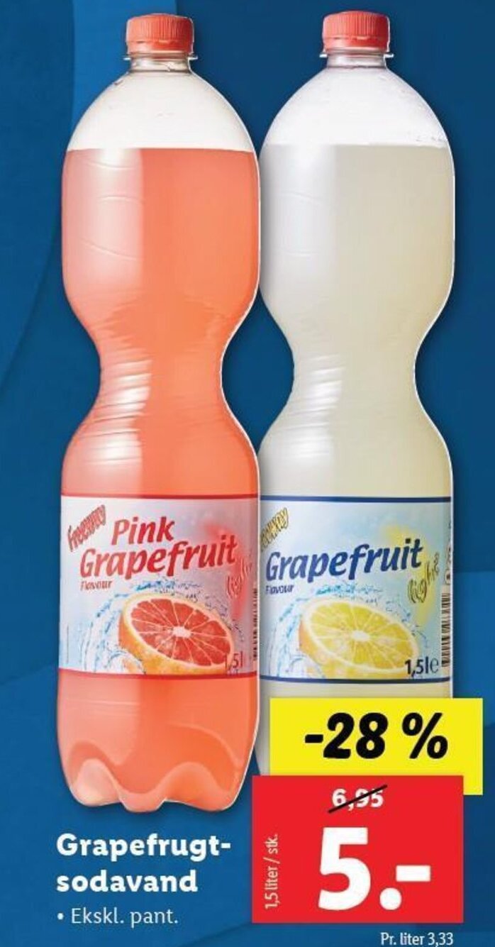 Grapefrugtsodavand tilbud hos Lidl