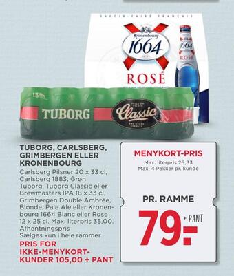 MENY Tuborg, carlsberg, grimbergen eller kronenbourg tilbud