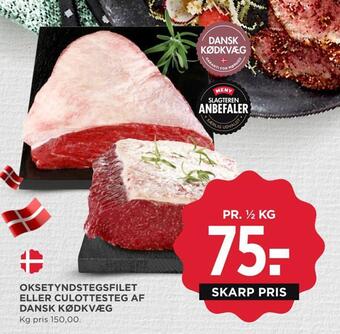 MENY Oksetyndstegsfilet eller culottesteg af dansk kødkvæg tilbud