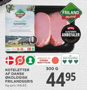 MENY Koteletter af dansk økologisk frilandsgris tilbud