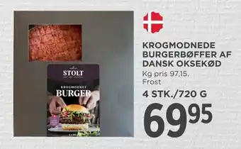 MENY Krogmodnede burgerbøffer af dansk oksekød tilbud