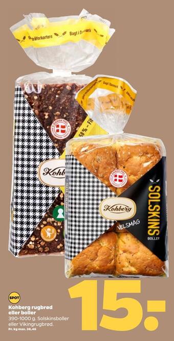 Netto Kohberg rugbrød eller boller tilbud