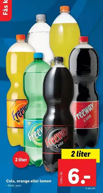 Lidl Cola, orange eller lemon tilbud