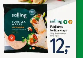 Føtex Fuldkorns tortilla wraps tilbud