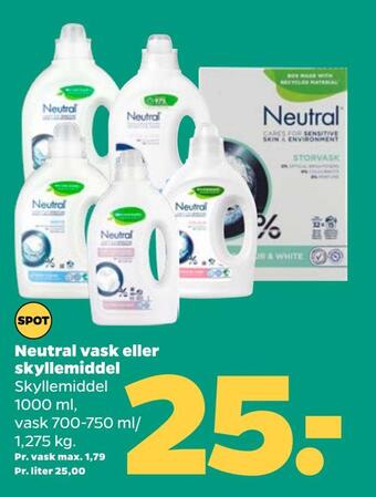 Netto Neutral vask eller skyllemiddel tilbud