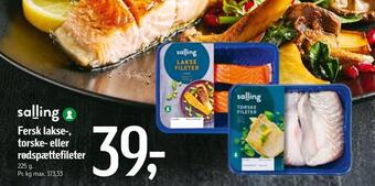 Føtex Fersk lakse-, torske- eller rødspættefileter tilbud