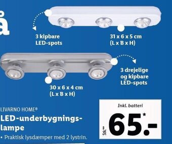 Lidl LIVARNO HOMEⓇ LED-underbygnings- lampe tilbud